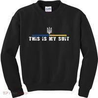 This Is My Suit Support Zelensky Ukrainian Suit Kids Sweatshirt thumb 0