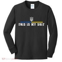 This Is My Suit Support Zelensky Ukrainian Suit Kids Long Sleeve Shirt thumb 0