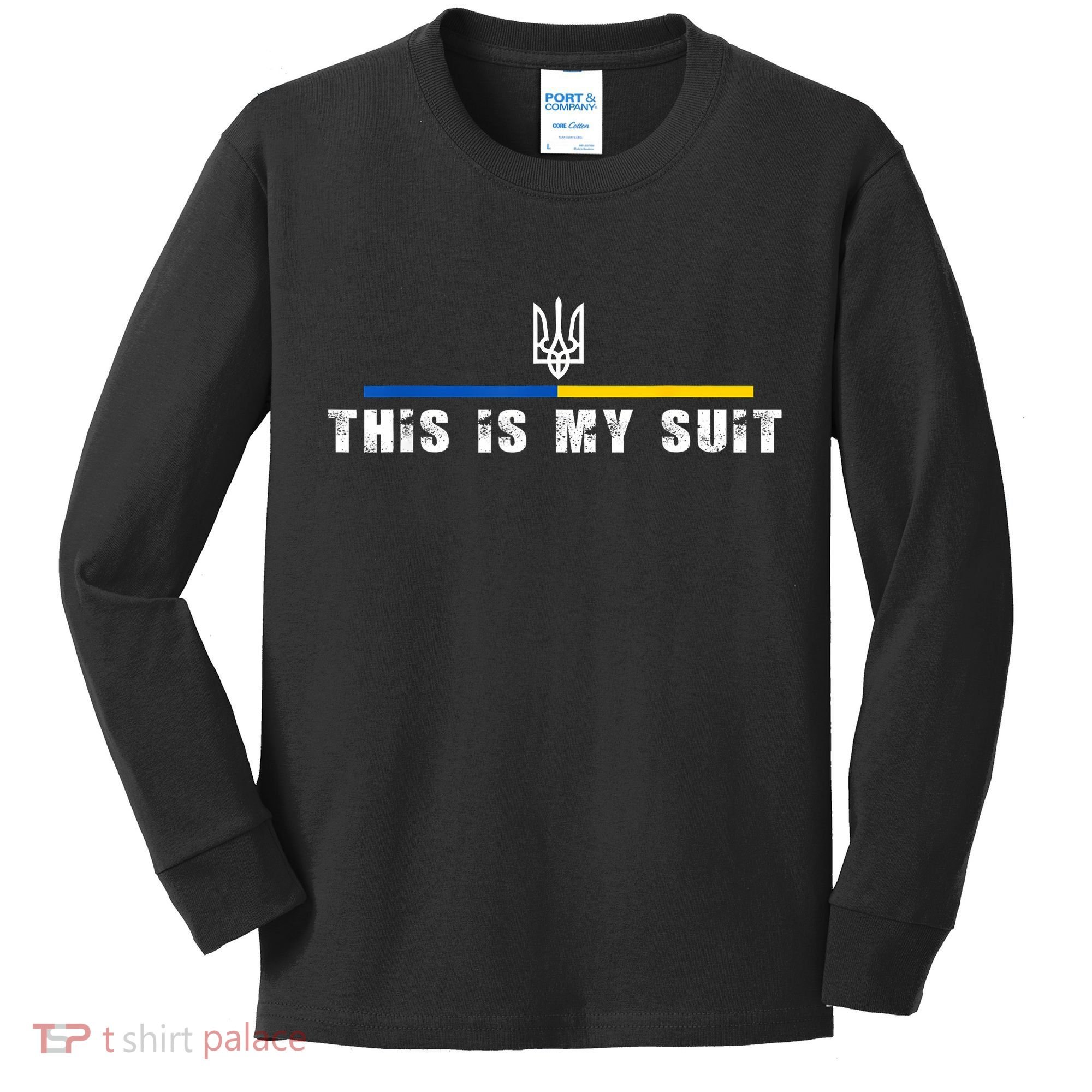 This Is My Suit Support Zelensky Ukrainian Suit Kids Long Sleeve Shirt