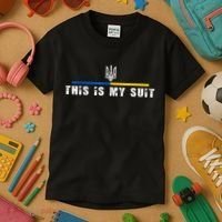 This Is My Suit Support Zelensky Ukrainian Suit Kids T-Shirt thumb 3