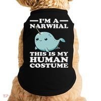 This Is My Human Costume I'm A Narwhal Halloween Doggie Tank thumb 0