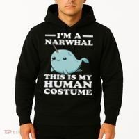 This Is My Human Costume I'm A Narwhal Halloween Hoodie thumb 2