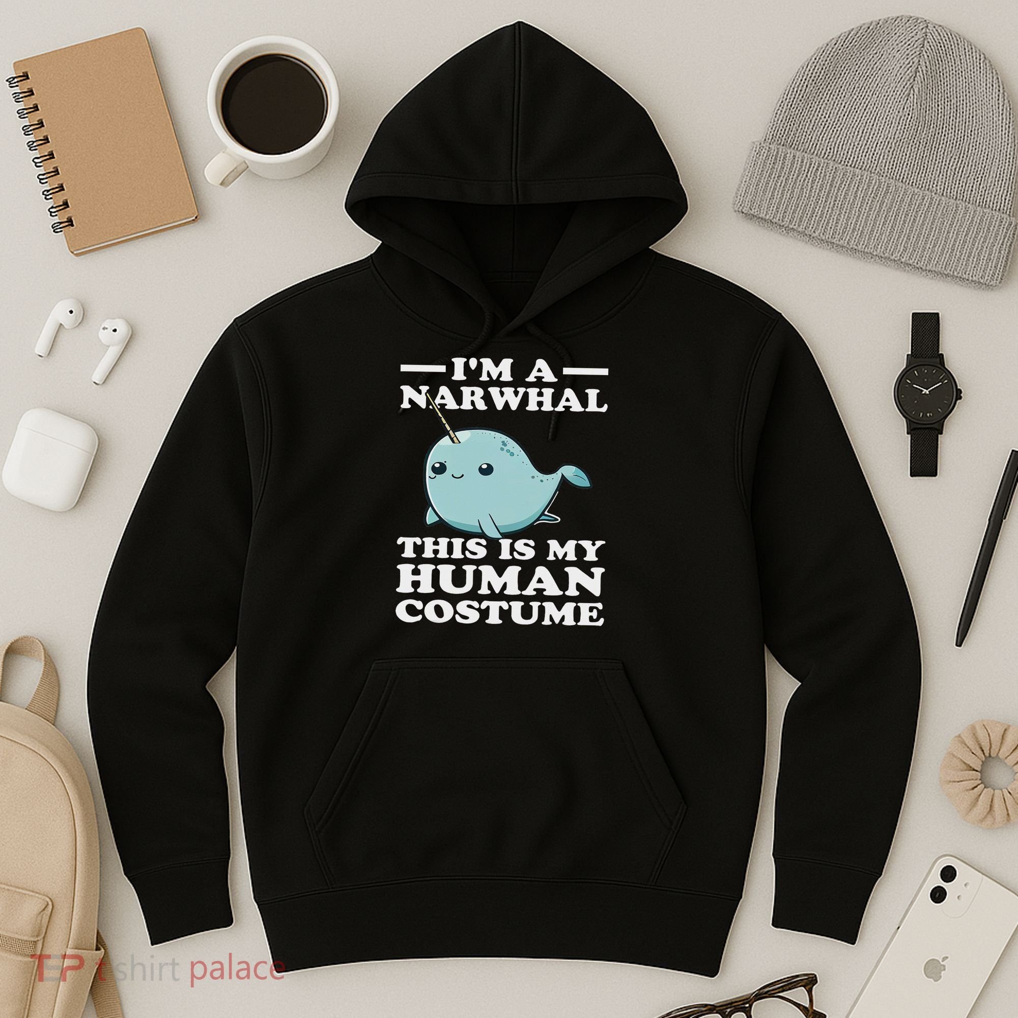 This Is My Human Costume I'm A Narwhal Halloween Hoodie