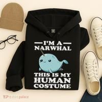 This Is My Human Costume I'm A Narwhal Halloween Hoodie thumb 4
