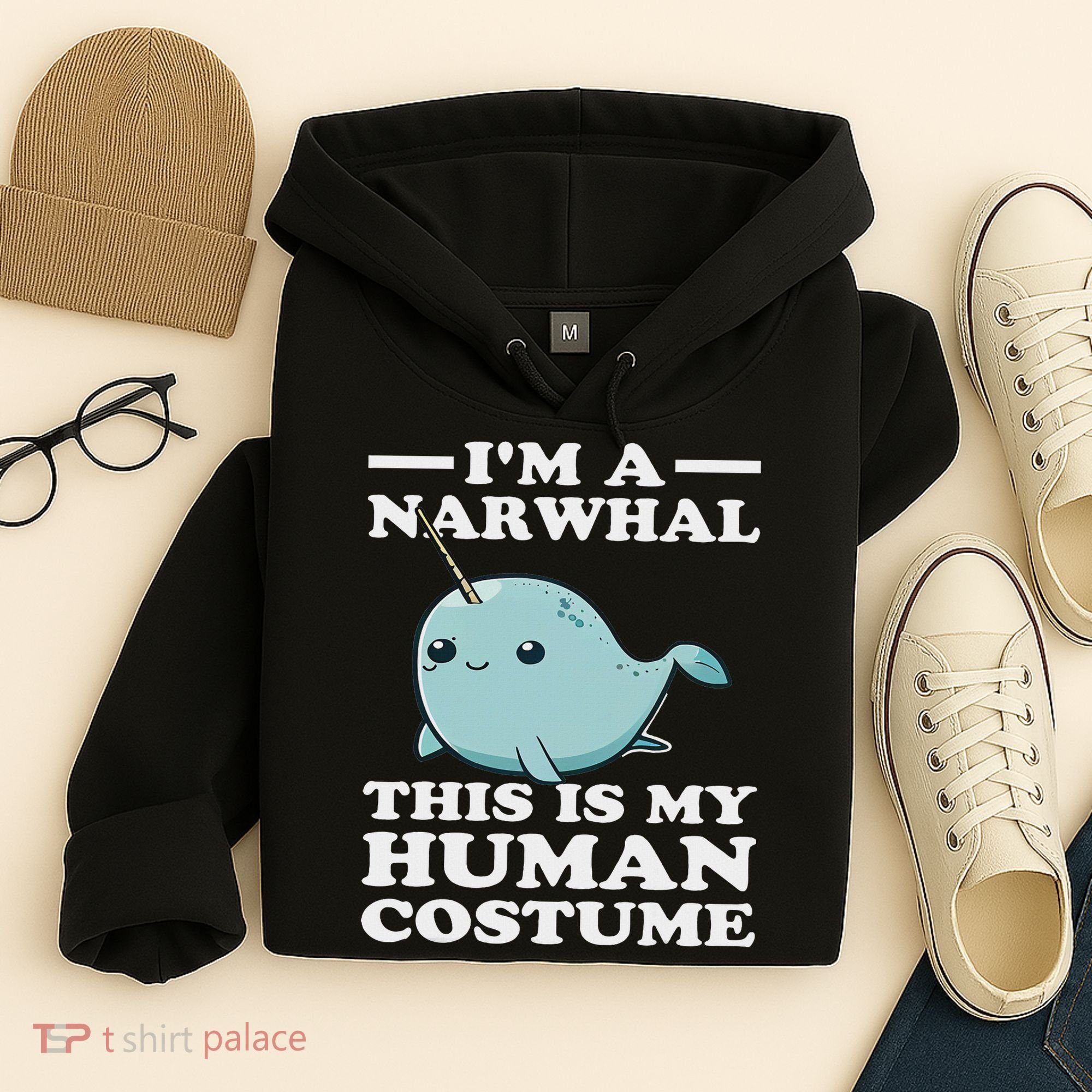 This Is My Human Costume I'm A Narwhal Halloween Hoodie