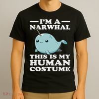 This Is My Human Costume I'm A Narwhal Halloween T-Shirt thumb 3