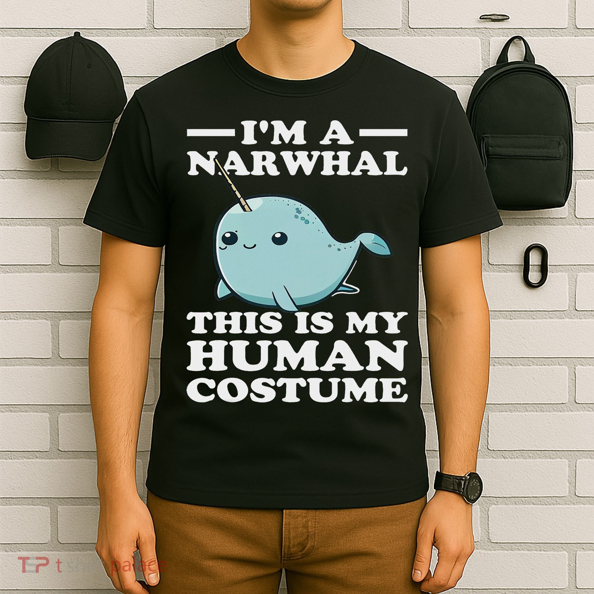 This Is My Human Costume I'm A Narwhal Halloween T-Shirt