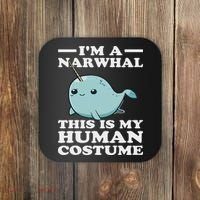 This Is My Human Costume I'm A Narwhal Halloween Coaster thumb 0