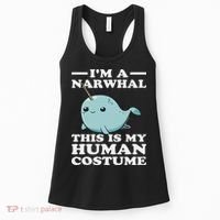 This Is My Human Costume I'm A Narwhal Halloween Women's Tank Top thumb 0