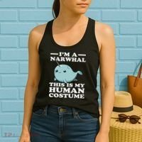 This Is My Human Costume I'm A Narwhal Halloween Women's Tank Top thumb 2
