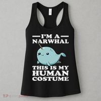 This Is My Human Costume I'm A Narwhal Halloween Women's Tank Top thumb 3