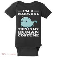 This Is My Human Costume I'm A Narwhal Halloween Baby Bodysuit thumb 0