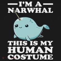 This Is My Human Costume I'm A Narwhal Halloween Baby Bodysuit thumb 2