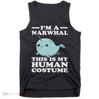 This Is My Human Costume I'm A Narwhal Halloween Tank Top thumb 0