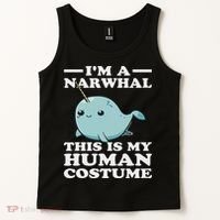This Is My Human Costume I'm A Narwhal Halloween Tank Top thumb 2