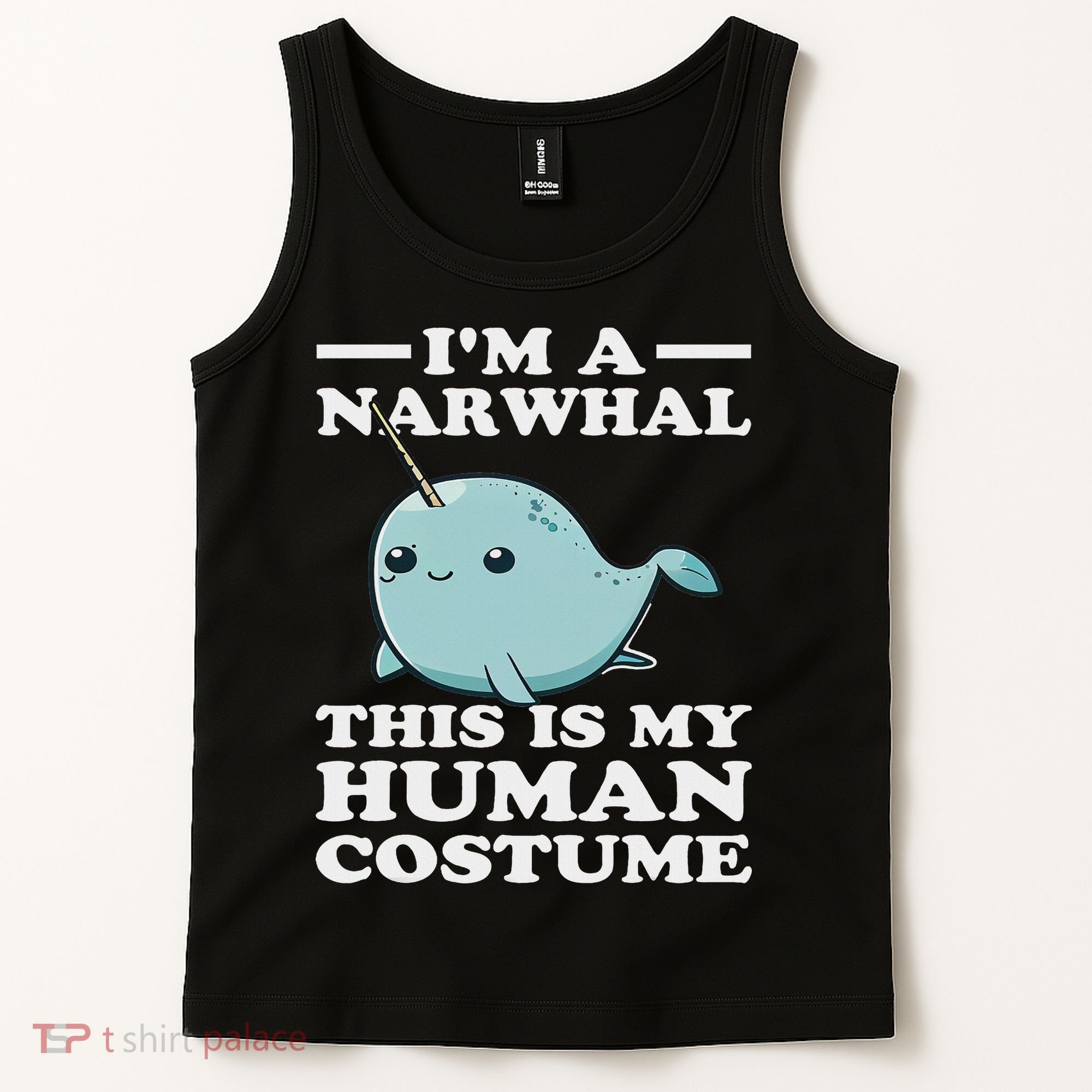 This Is My Human Costume I'm A Narwhal Halloween Tank Top