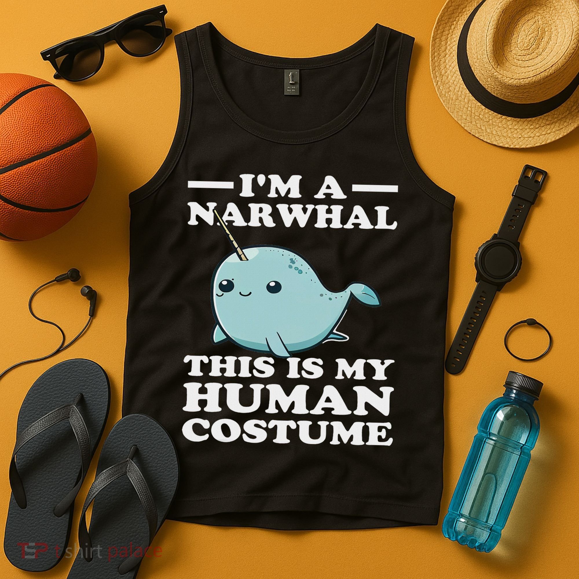 This Is My Human Costume I'm A Narwhal Halloween Tank Top