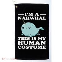 This Is My Human Costume I'm A Narwhal Halloween Golf Towel thumb 0