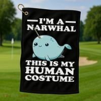 This Is My Human Costume I'm A Narwhal Halloween Golf Towel thumb 1