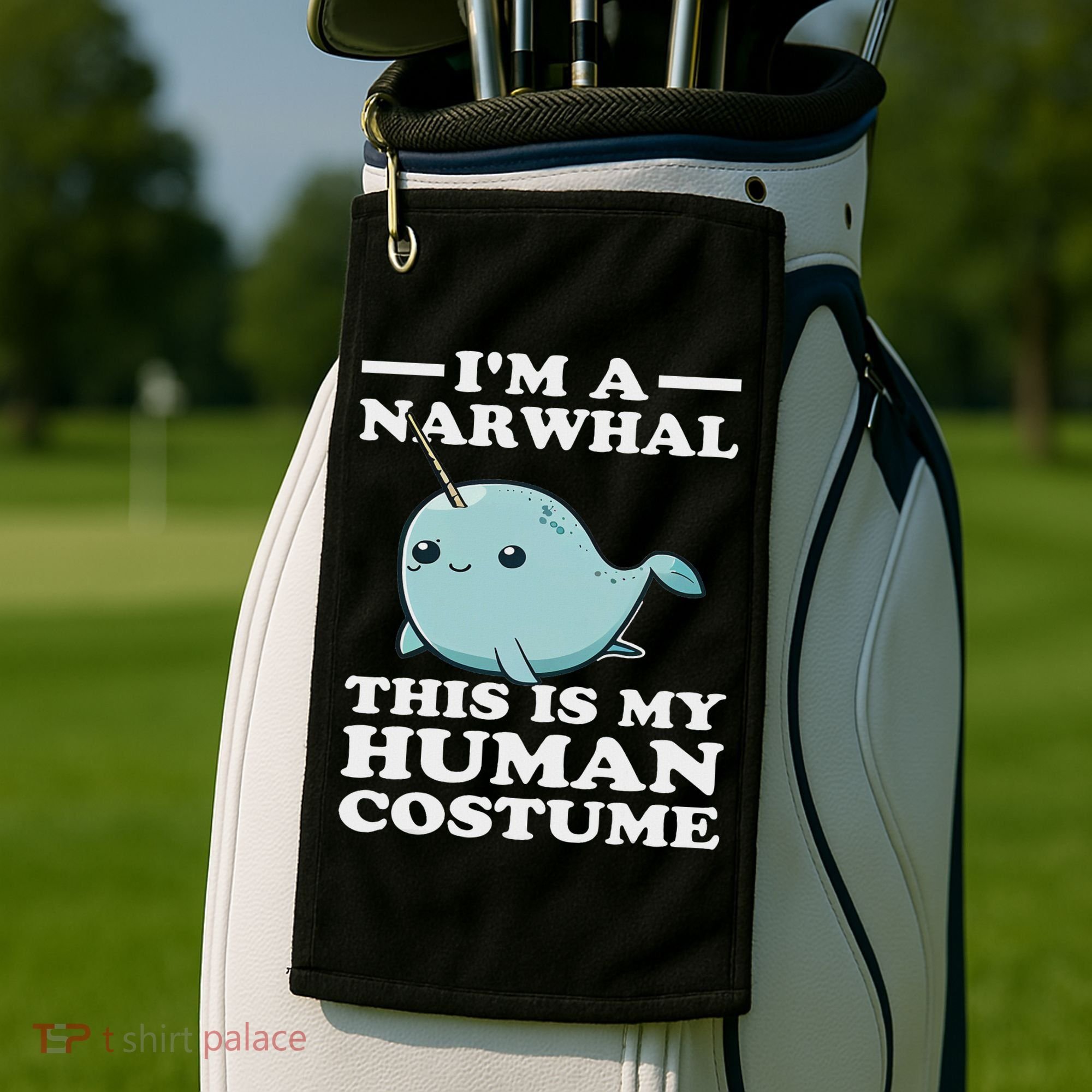 This Is My Human Costume I'm A Narwhal Halloween Golf Towel
