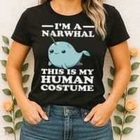 This Is My Human Costume I'm A Narwhal Halloween Women's T-Shirt thumb 2