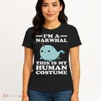 This Is My Human Costume I'm A Narwhal Halloween Women's T-Shirt thumb 4