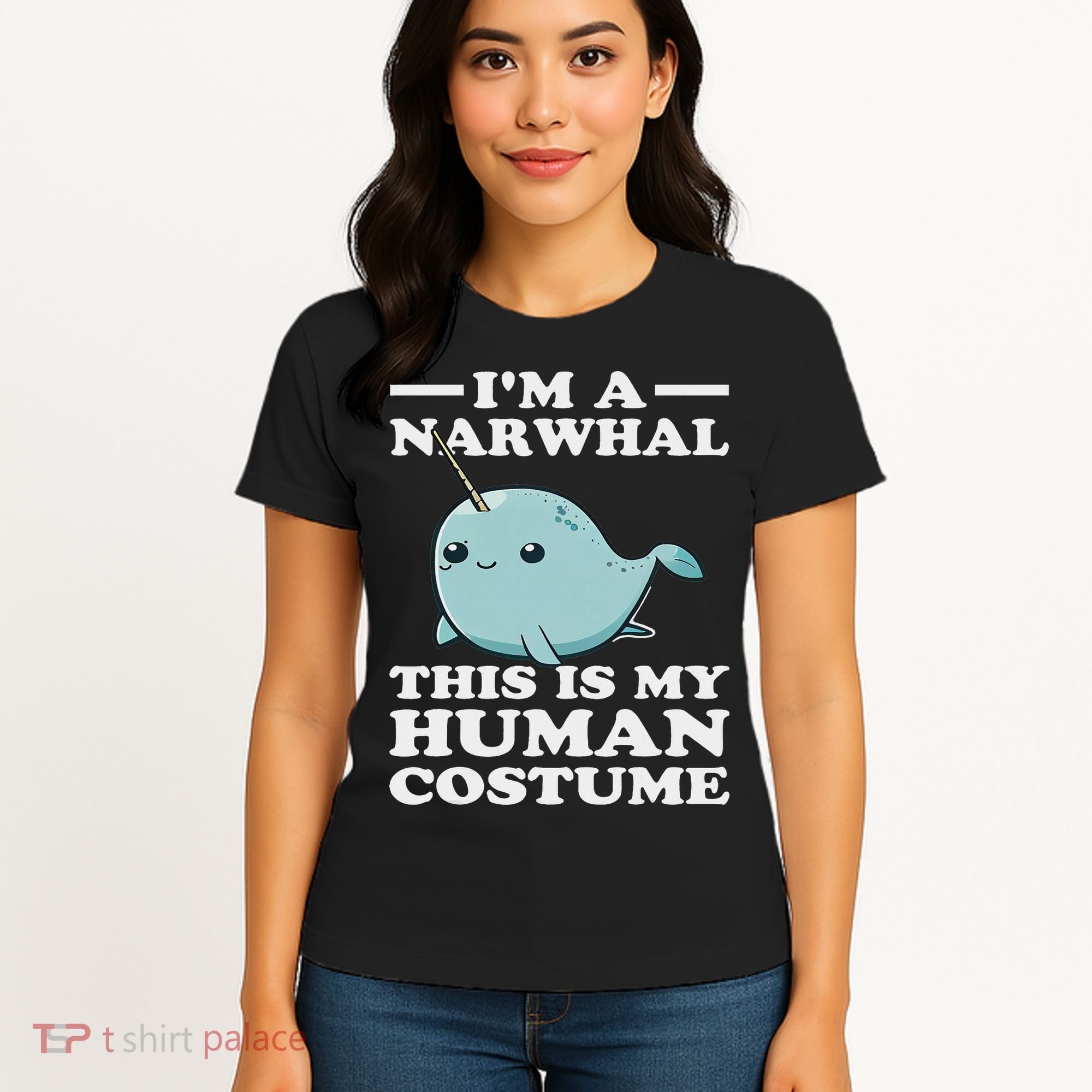 This Is My Human Costume I'm A Narwhal Halloween Women's T-Shirt