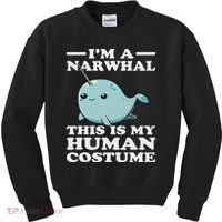 This Is My Human Costume I'm A Narwhal Halloween Kids Sweatshirt thumb 0