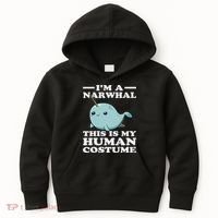 This Is My Human Costume I'm A Narwhal Halloween Kids Hoodie thumb 0