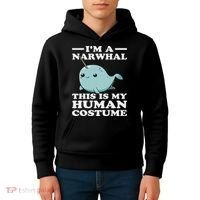 This Is My Human Costume I'm A Narwhal Halloween Kids Hoodie thumb 4