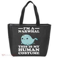 This Is My Human Costume I'm A Narwhal Halloween Tote Bag thumb 0