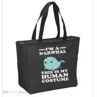 This Is My Human Costume I'm A Narwhal Halloween Tote Bag thumb 2