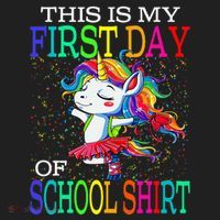 This Is My First Day Of School Back To School Unicorn Women's Sweatshirt thumb 2