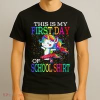 This Is My First Day Of School Back To School Unicorn T-Shirt thumb 3
