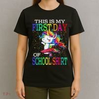 This Is My First Day Of School Back To School Unicorn T-Shirt thumb 4