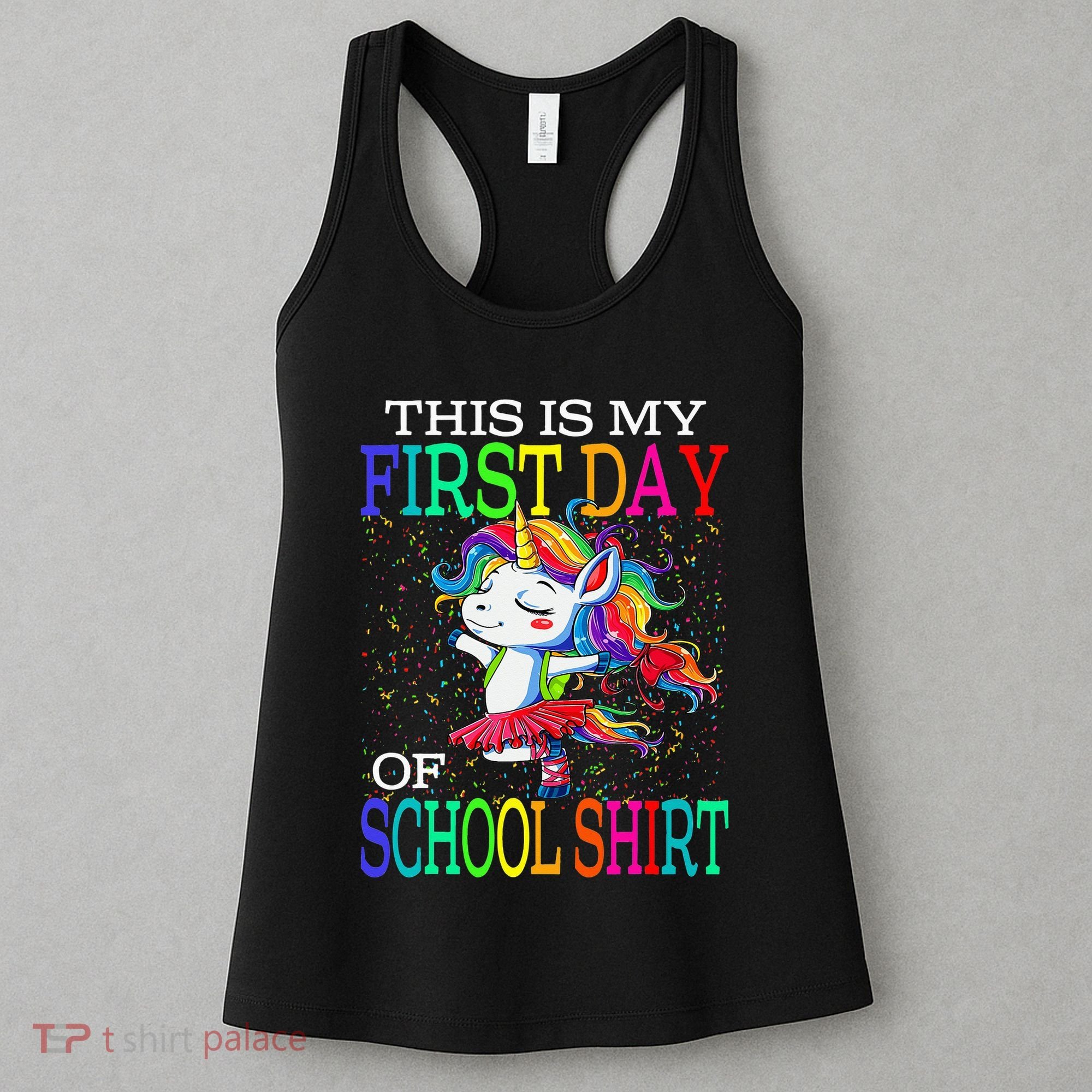 This Is My First Day Of School Back To School Unicorn Women's Tank Top
