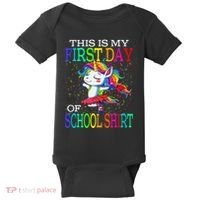 This Is My First Day Of School Back To School Unicorn Baby Bodysuit thumb 0