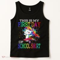 This Is My First Day Of School Back To School Unicorn Tank Top thumb 2