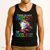 This Is My First Day Of School Back To School Unicorn Tank Top thumb 3