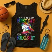 This Is My First Day Of School Back To School Unicorn Tank Top thumb 4