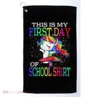 This Is My First Day Of School Back To School Unicorn Golf Towel thumb 0