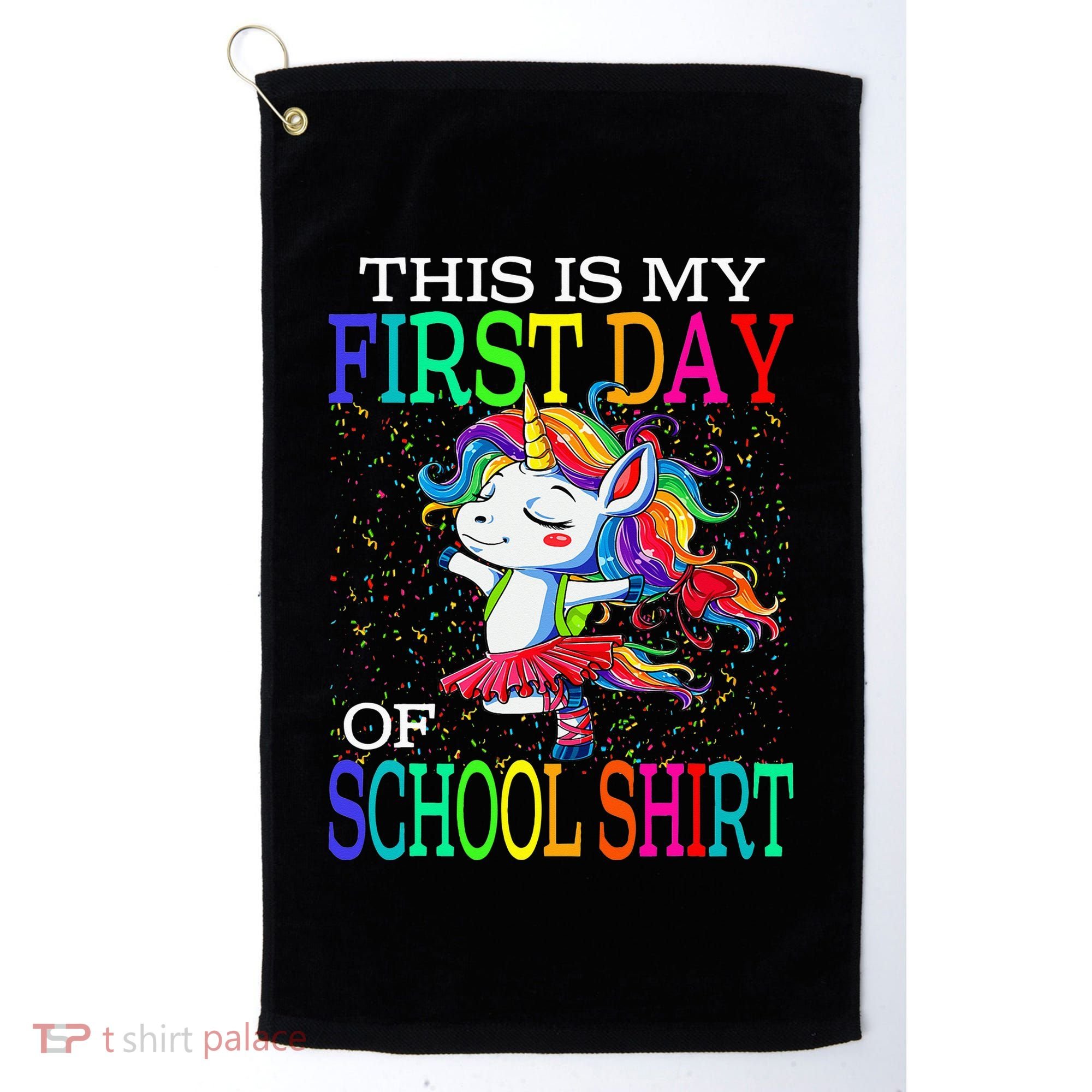 This Is My First Day Of School Back To School Unicorn Golf Towel