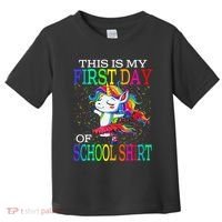 This Is My First Day Of School Back To School Unicorn Toddler T-Shirt thumb 0