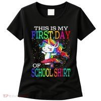 This Is My First Day Of School Back To School Unicorn Women's T-Shirt thumb 0