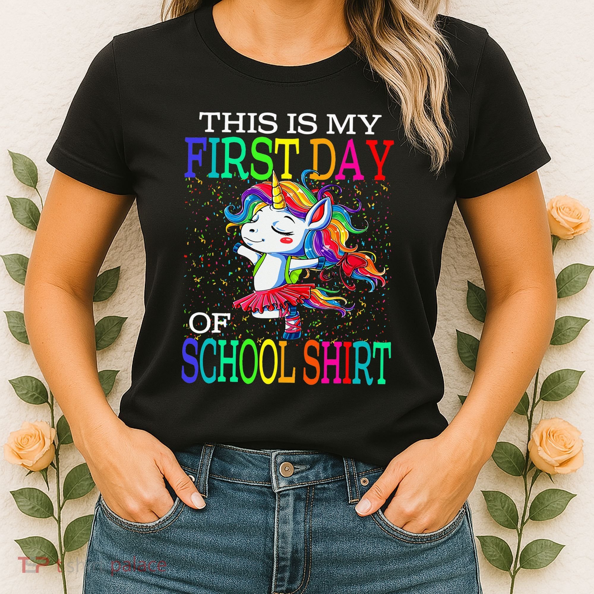 This Is My First Day Of School Back To School Unicorn Women's T-Shirt