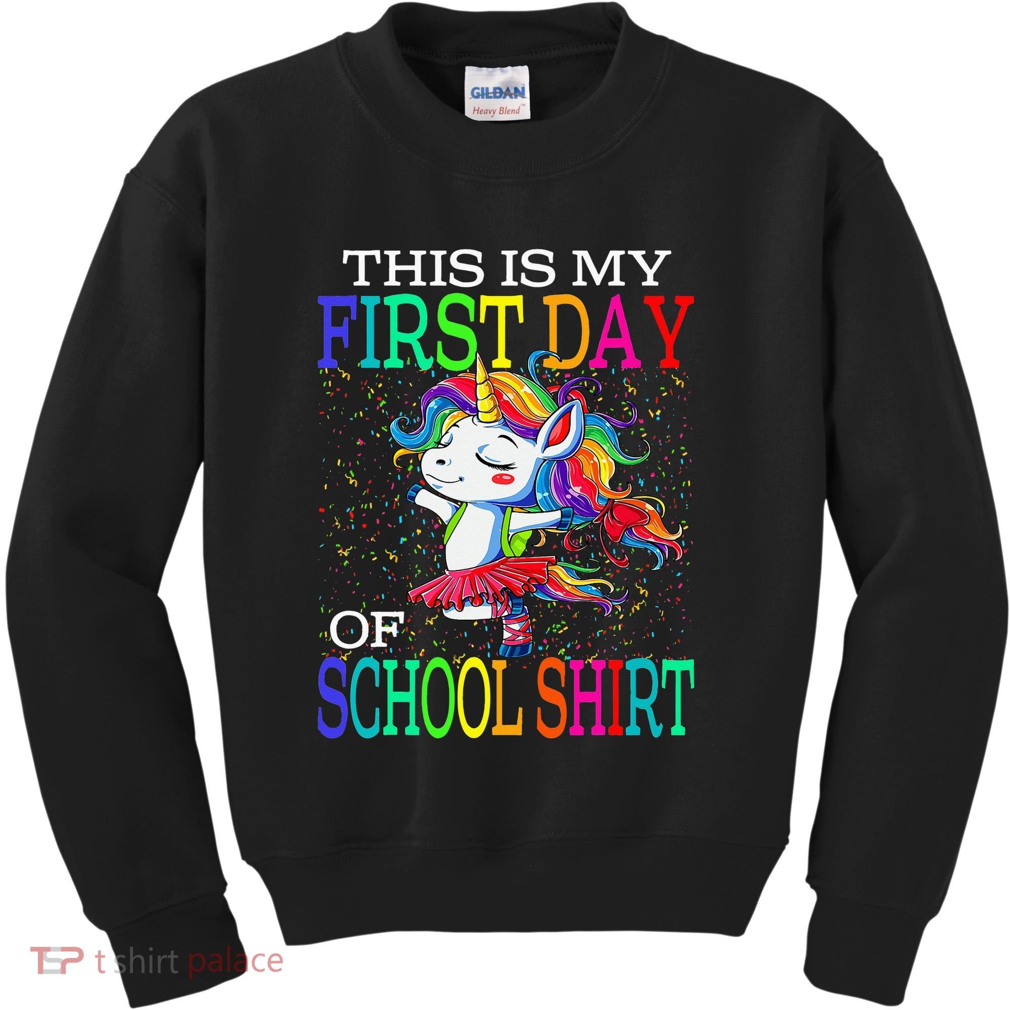This Is My First Day Of School Back To School Unicorn Kids Sweatshirt