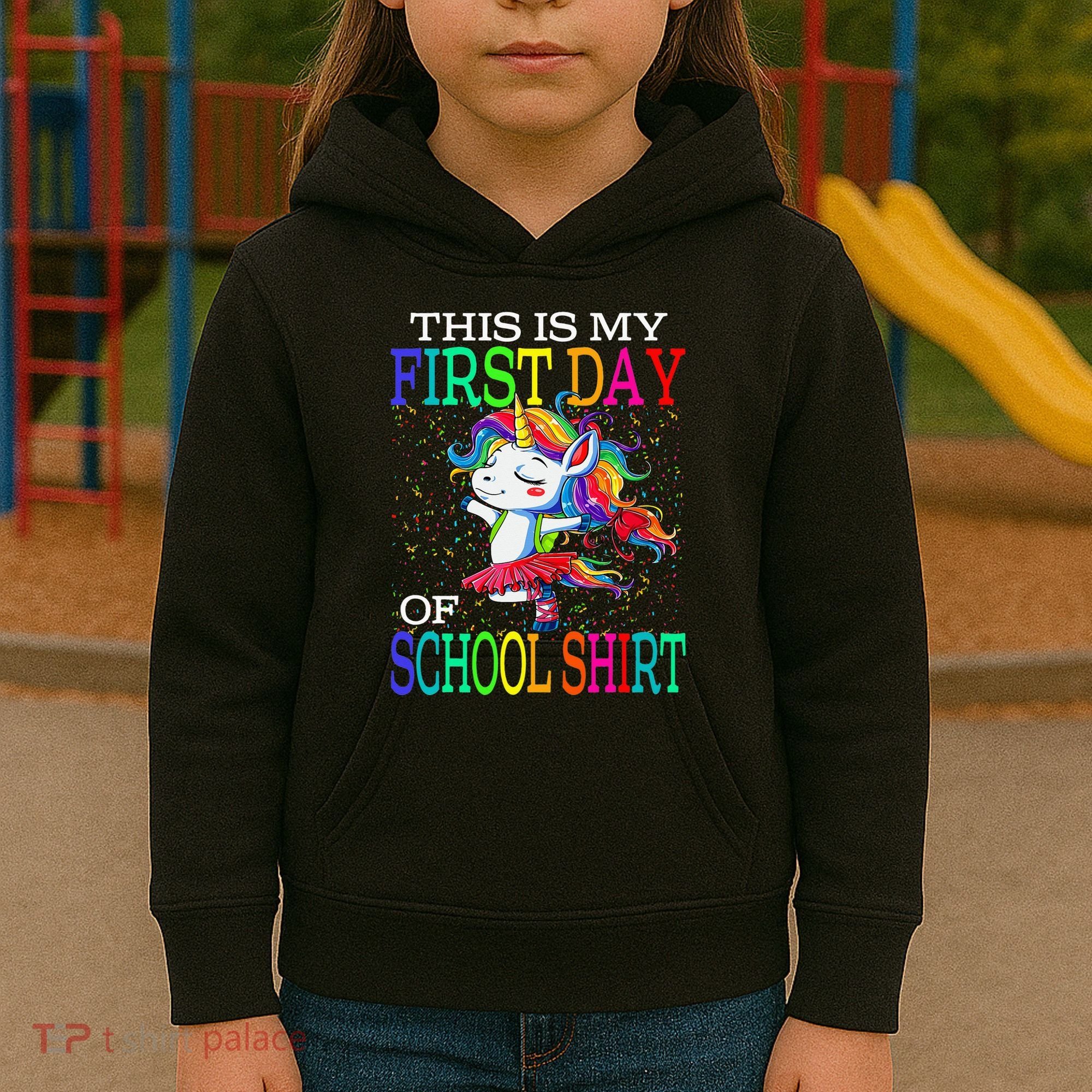 This Is My First Day Of School Back To School Unicorn Kids Hoodie