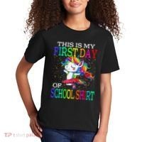 This Is My First Day Of School Back To School Unicorn Kids T-Shirt thumb 2