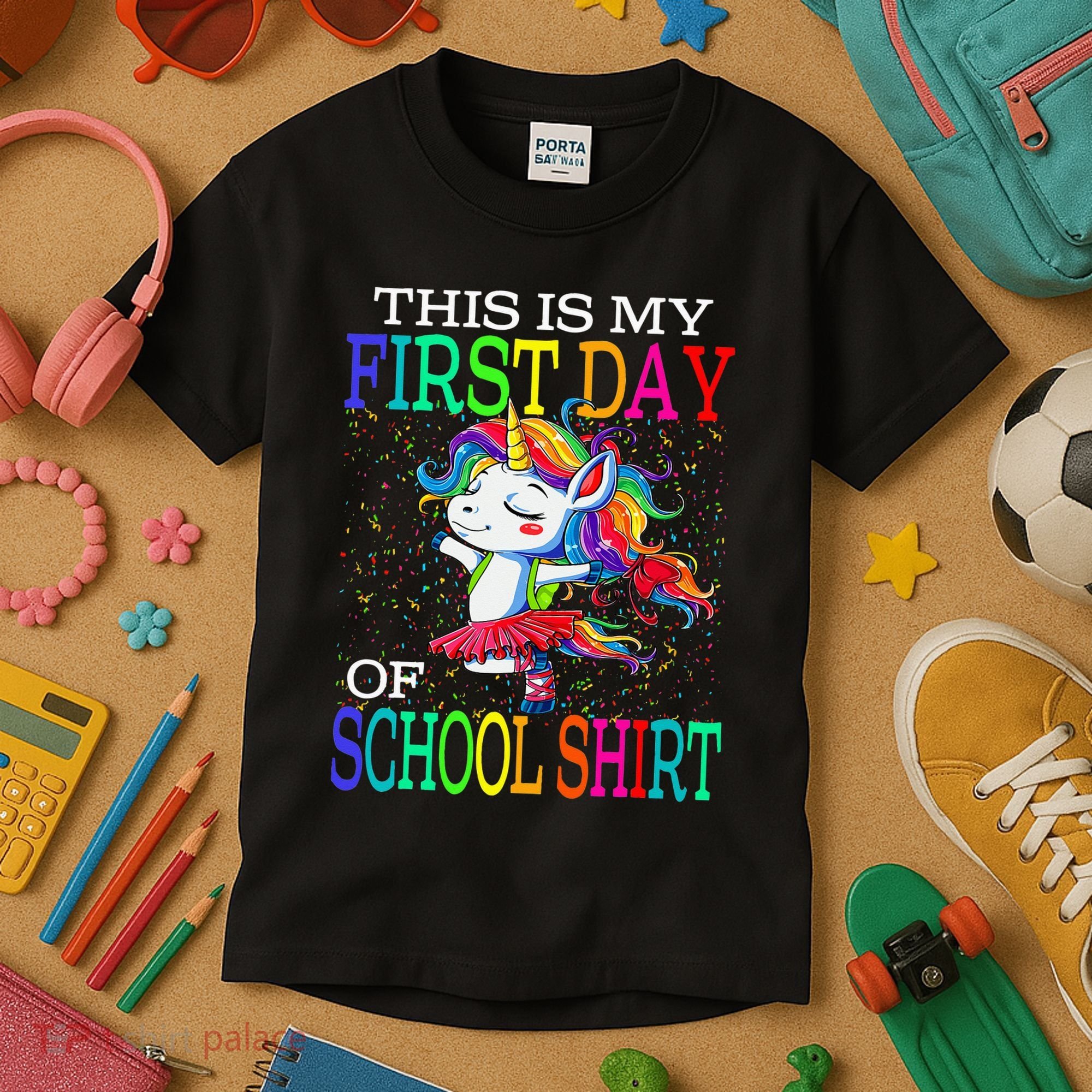 This Is My First Day Of School Back To School Unicorn Kids T-Shirt