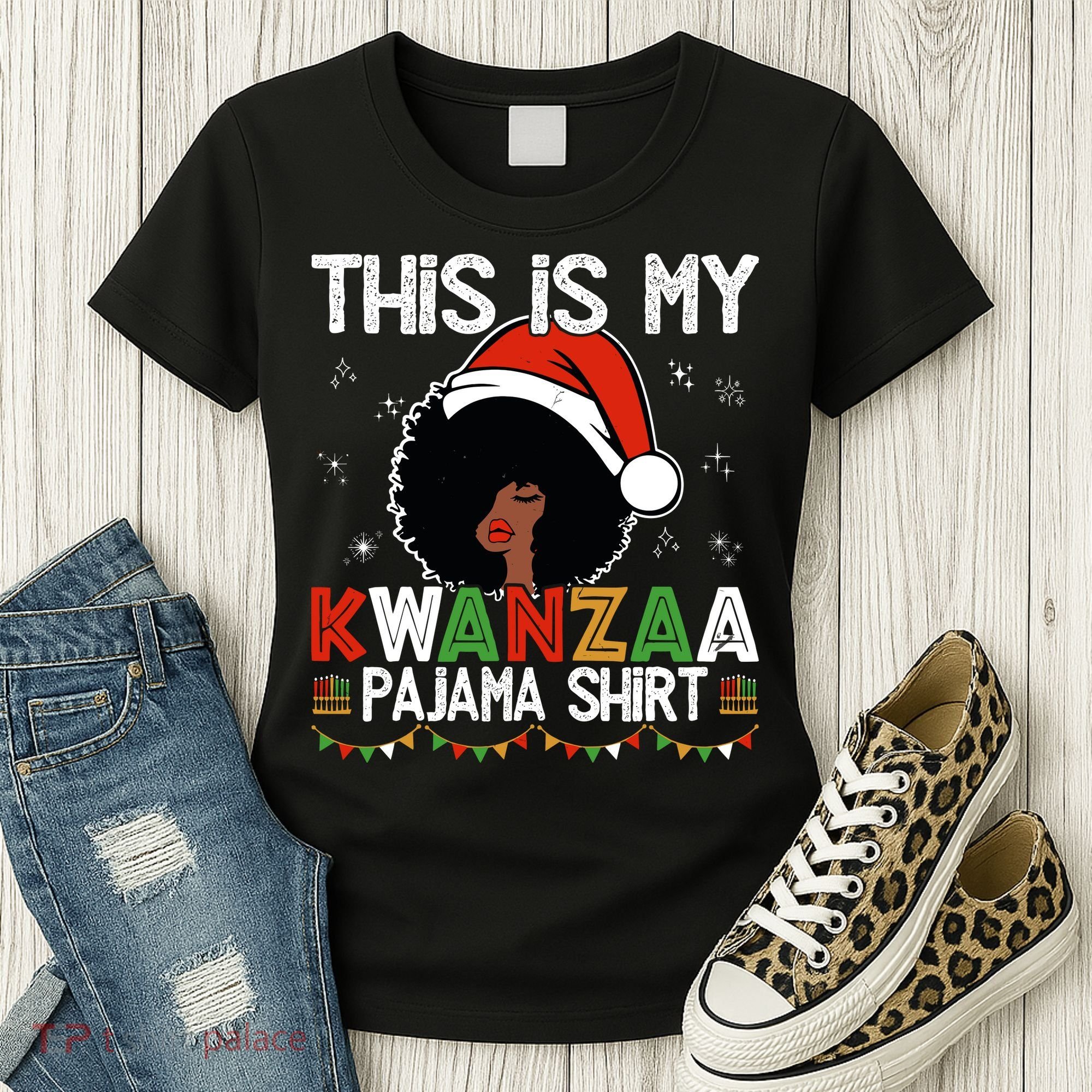 This Is My Kwanzaa Pajama Outfit Melanin African American Women's T-Shirt